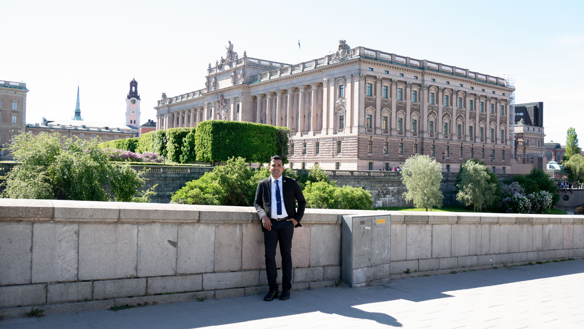 Vivek Noel Munigala vid Riksdagen